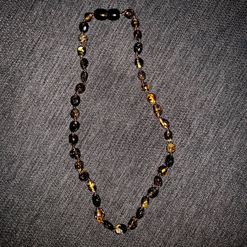 Real amber teething necklace